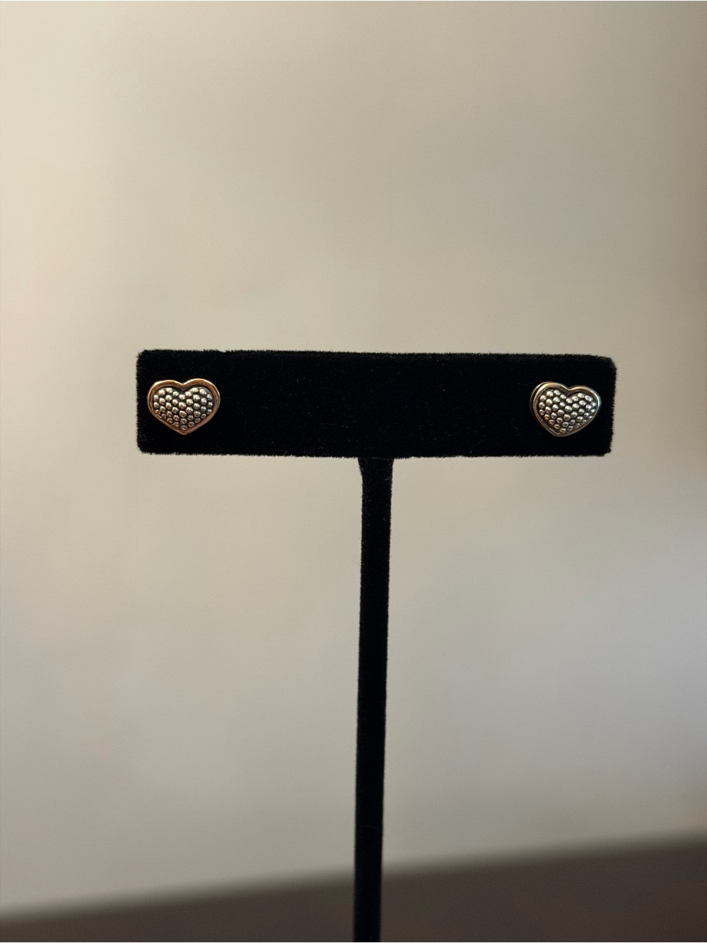 LAGOS Two Tone Heart Stud Earrings